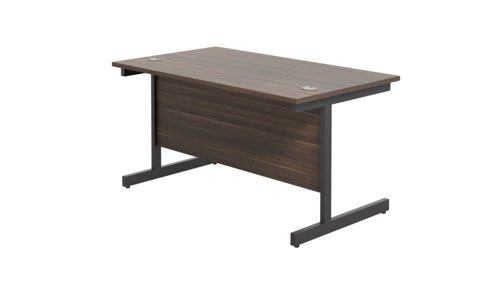 SU1480RECDWBK Single Upright Rectangular Desk: 800mm Deep (FSC) 1400 X 800 Dark Walnut/Black