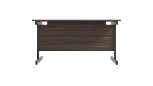 SU1480RECDWBK Single Upright Rectangular Desk: 800mm Deep (FSC) 1400 X 800 Dark Walnut/Black