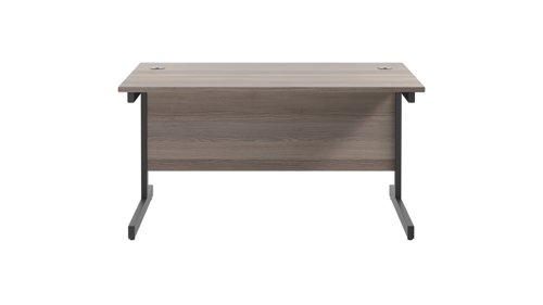 SU1480RECGOBK Single Upright Rectangular Desk: 800mm Deep (FSC) 1400 X 800 Grey Oak/Black