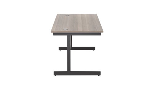 SU1480RECGOBK Single Upright Rectangular Desk: 800mm Deep (FSC) 1400 X 800 Grey Oak/Black