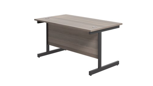 SU1480RECGOBK Single Upright Rectangular Desk: 800mm Deep (FSC) 1400 X 800 Grey Oak/Black