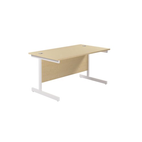 Single Upright Rectangular Desk: 800mm Deep (FSC) 1400 X 800 Maple/White