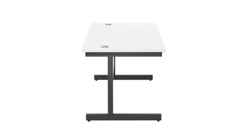 SU1480RECWHBK Single Upright Rectangular Desk: 800mm Deep (FSC) 1400 X 800 White/Black