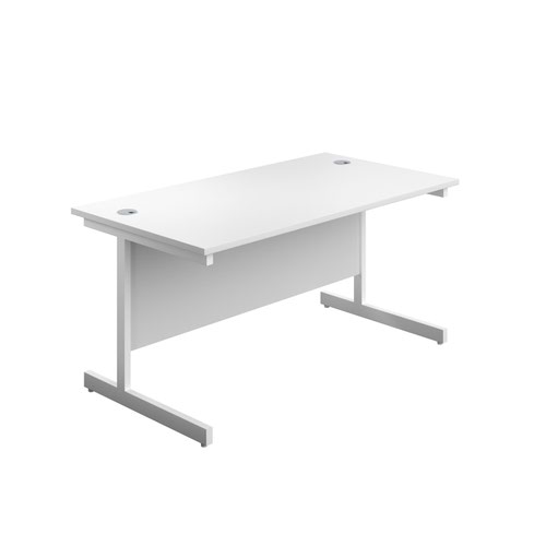 1400X800 Single Upright Rectangular Desk White-White