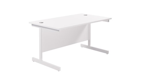 Single Upright Rectangular Desk: 800mm Deep 1400 X 800 White/White