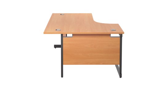 SU1612LHRADBEBK Single Upright Left Hand Radial Desk (FSC) 1600 X 1200 Beech/Black