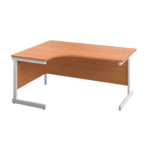 1600X1200 Single Upright Left Hand Radial Desk Beech-White