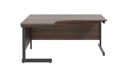 SU1612LHRADDWBK Single Upright Left Hand Radial Desk (FSC) 1600 X 1200 Dark Walnut/Black