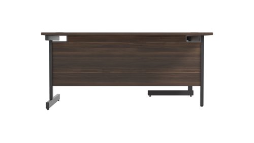 SU1612LHRADDWBK Single Upright Left Hand Radial Desk (FSC) 1600 X 1200 Dark Walnut/Black