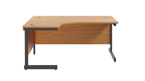 SU1612LHRADNOBK Single Upright Left Hand Radial Desk (FSC) 1600 X 1200 Nova Oak/Black
