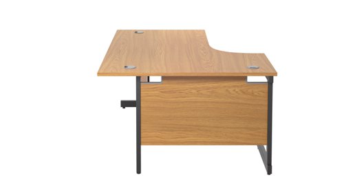 SU1612LHRADNOBK Single Upright Left Hand Radial Desk (FSC) 1600 X 1200 Nova Oak/Black
