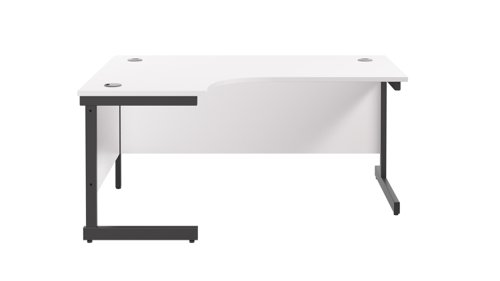 SU1612LHRADWHBK Single Upright Left Hand Radial Desk (FSC) 1600 X 1200 White/Black