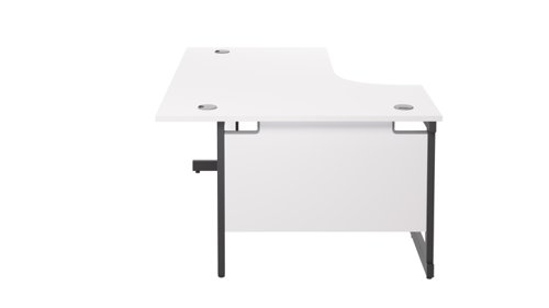 SU1612LHRADWHBK Single Upright Left Hand Radial Desk (FSC) 1600 X 1200 White/Black