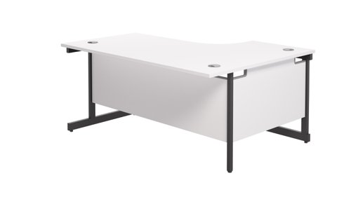 SU1612LHRADWHBK Single Upright Left Hand Radial Desk (FSC) 1600 X 1200 White/Black