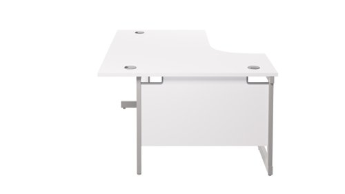 Single Upright Left Hand Radial Desk (FSC) 1600 X 1200 White/Silver