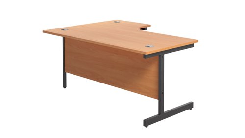 SU1612RHRADBEBK Single Upright Right Hand Radial Desk (FSC) 1600 X 1200 Beech/Black