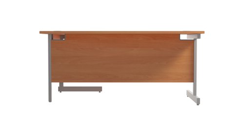 Single Upright Right Hand Radial Desk (FSC) 1600 X 1200 Beech/Silver