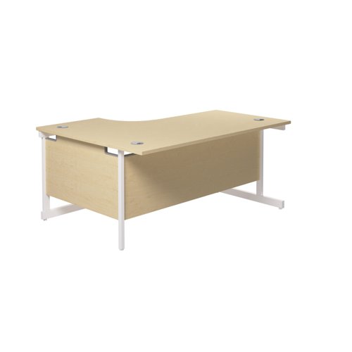 Single Upright Right Hand Radial Desk (FSC) 1600 X 1200 Maple/White