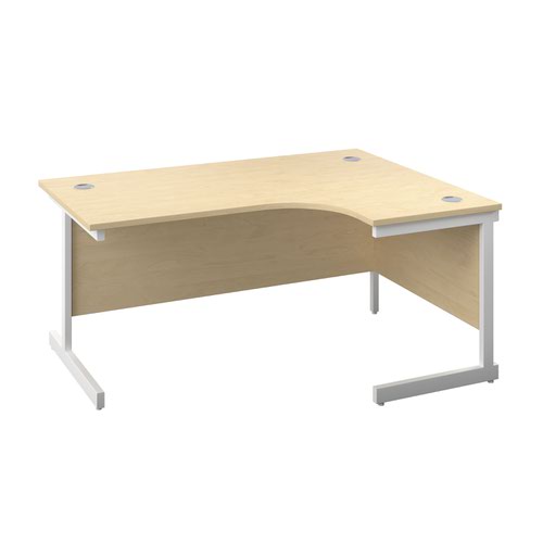 1600X1200 Single Upright Right Hand Radial Desk Maple-White