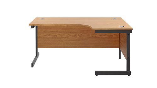 SU1612RHRADNOBK Single Upright Right Hand Radial Desk (FSC) 1600 X 1200 Nova Oak/Black