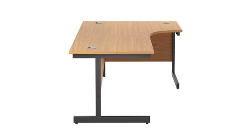 SU1612RHRADNOBK Single Upright Right Hand Radial Desk (FSC) 1600 X 1200 Nova Oak/Black