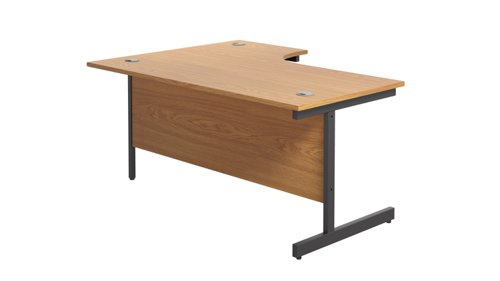 SU1612RHRADNOBK Single Upright Right Hand Radial Desk (FSC) 1600 X 1200 Nova Oak/Black