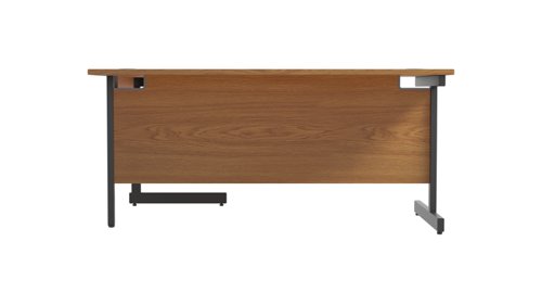 SU1612RHRADNOBK Single Upright Right Hand Radial Desk (FSC) 1600 X 1200 Nova Oak/Black
