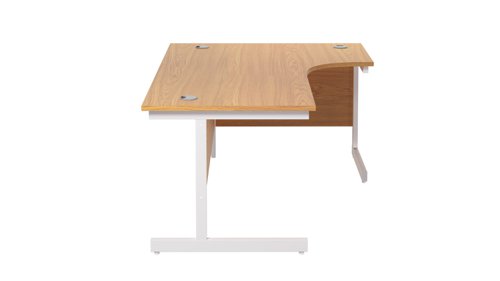 Single Upright Right Hand Radial Desk (FSC) 1600 X 1200 Nova Oak/White