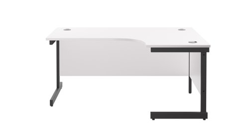 SU1612RHRADWHBK Single Upright Right Hand Radial Desk (FSC) 1600 X 1200 White/Black