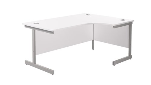 Single Upright Right Hand Radial Desk 1600 X 1200 White/Silver