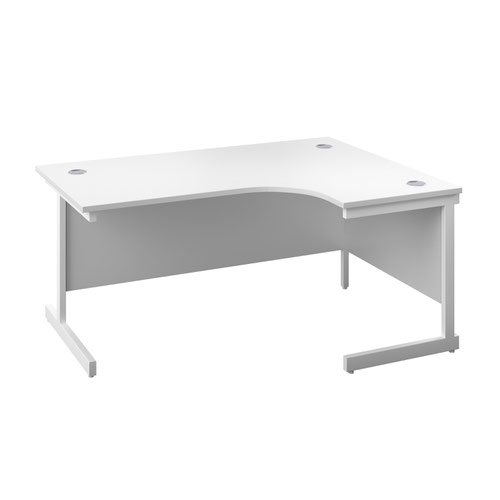 1600X1200 Single Upright Right Hand Radial Desk White-White