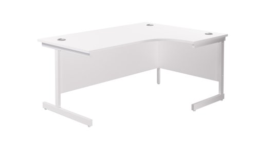 Single Upright Right Hand Radial Desk 1600 X 1200 White/White