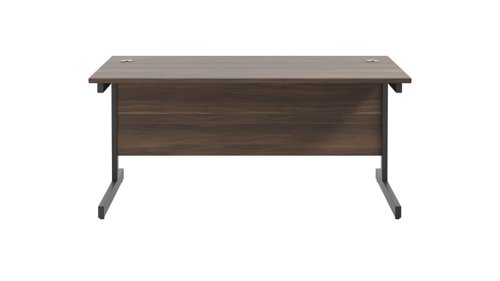 SU1680RECDWBK Single Upright Rectangular Desk: 800mm Deep (FSC) 1600 X 800 Dark Walnut/Black