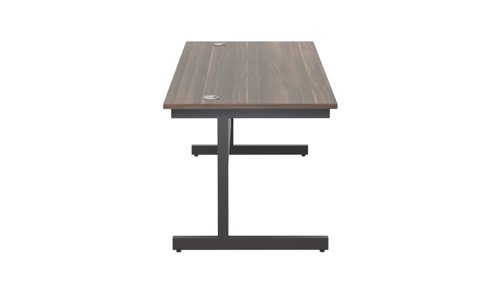 SU1680RECDWBK Single Upright Rectangular Desk: 800mm Deep (FSC) 1600 X 800 Dark Walnut/Black