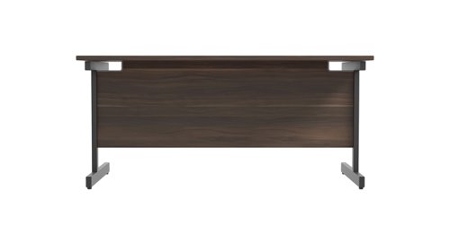 SU1680RECDWBK Single Upright Rectangular Desk: 800mm Deep (FSC) 1600 X 800 Dark Walnut/Black