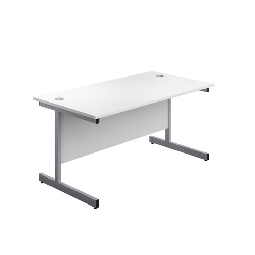 1600X800 Single Upright Rectangular Desk White-Silver