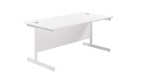 Single Upright Rectangular Desk: 800mm Deep 1600 X 800 White/White