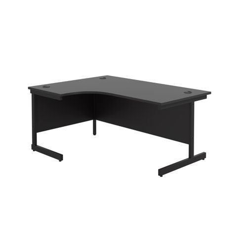 Single Upright Left Hand Radial Desk (FSC) 1800 X 1200 Black/Black