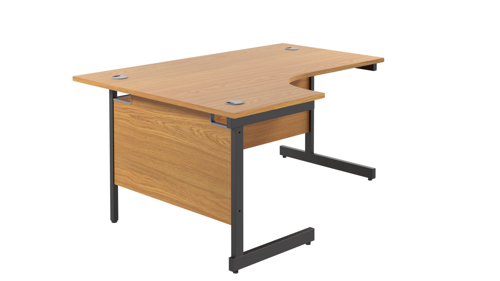 Single Upright Left Hand Radial Desk  1800 X 1200 Nova Oak/Black