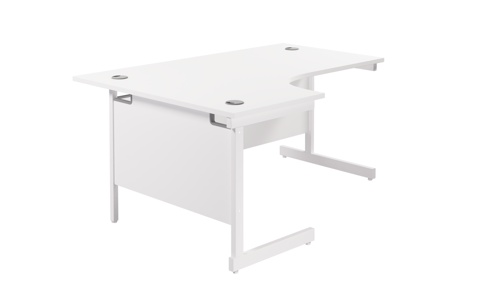 Single Upright Left Hand Radial Desk  1800 X 1200 White/White