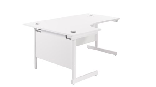 Single Upright Left Hand Radial Desk 1800 X 1200 White/White