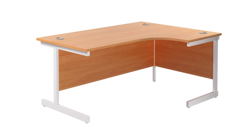 Single Upright Right Hand Radial Desk  1800 X 1200 Beech/White