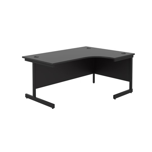 Single Upright Right Hand Radial Desk (FSC) 1800 X 1200 Black/Black