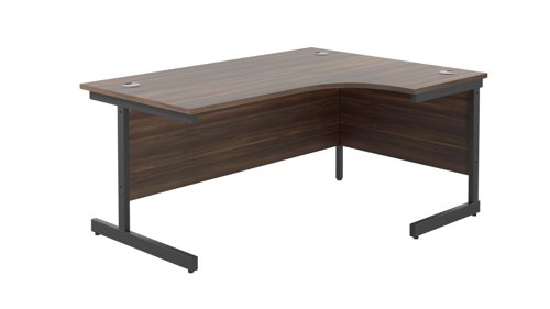 Single Upright Right Hand Radial Desk (FSC) 1800 X 1200 Dark Walnut/Black