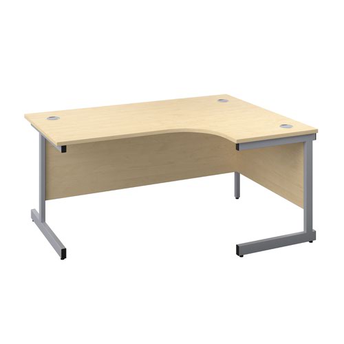 1800X1200 Single Upright Right Hand Radial Desk Maple-Silver