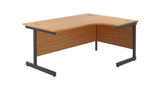 Single Upright Right Hand Radial Desk (FSC) 1800 X 1200 Nova Oak/Black