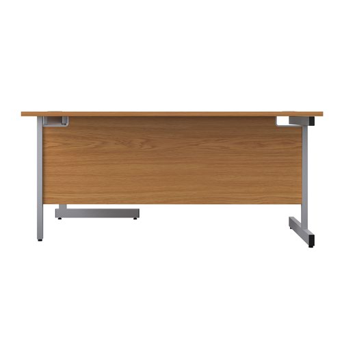 Single Upright Right Hand Radial Desk (FSC) 1800 X 1200 Nova Oak/Silver