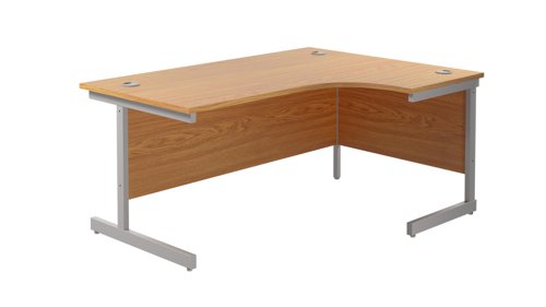 Single Upright Right Hand Radial Desk 1800 X 1200 Nova Oak/Silver