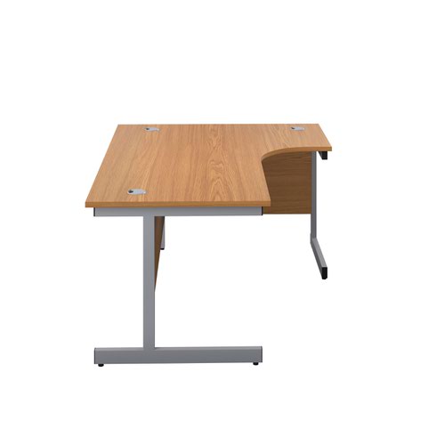 Single Upright Right Hand Radial Desk (FSC) 1800 X 1200 Nova Oak/Silver