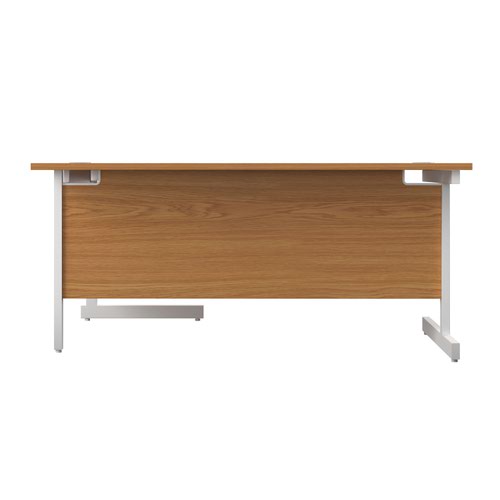 Single Upright Right Hand Radial Desk (FSC) 1800 X 1200 Nova Oak/White
